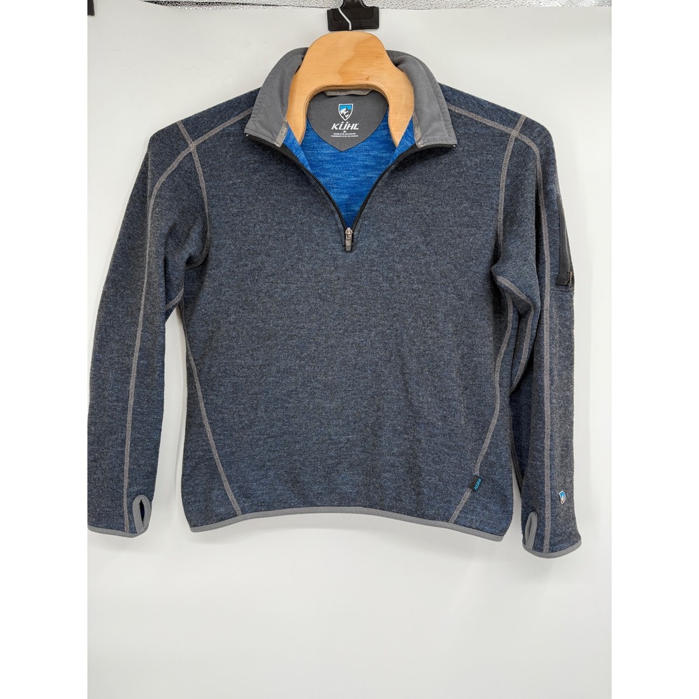 Kuhl Chianti Fleece 1/4 Zip‎ Pullover Thumb Hole Wool Blend Mens M